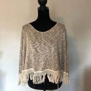 Grey Knit Poncho